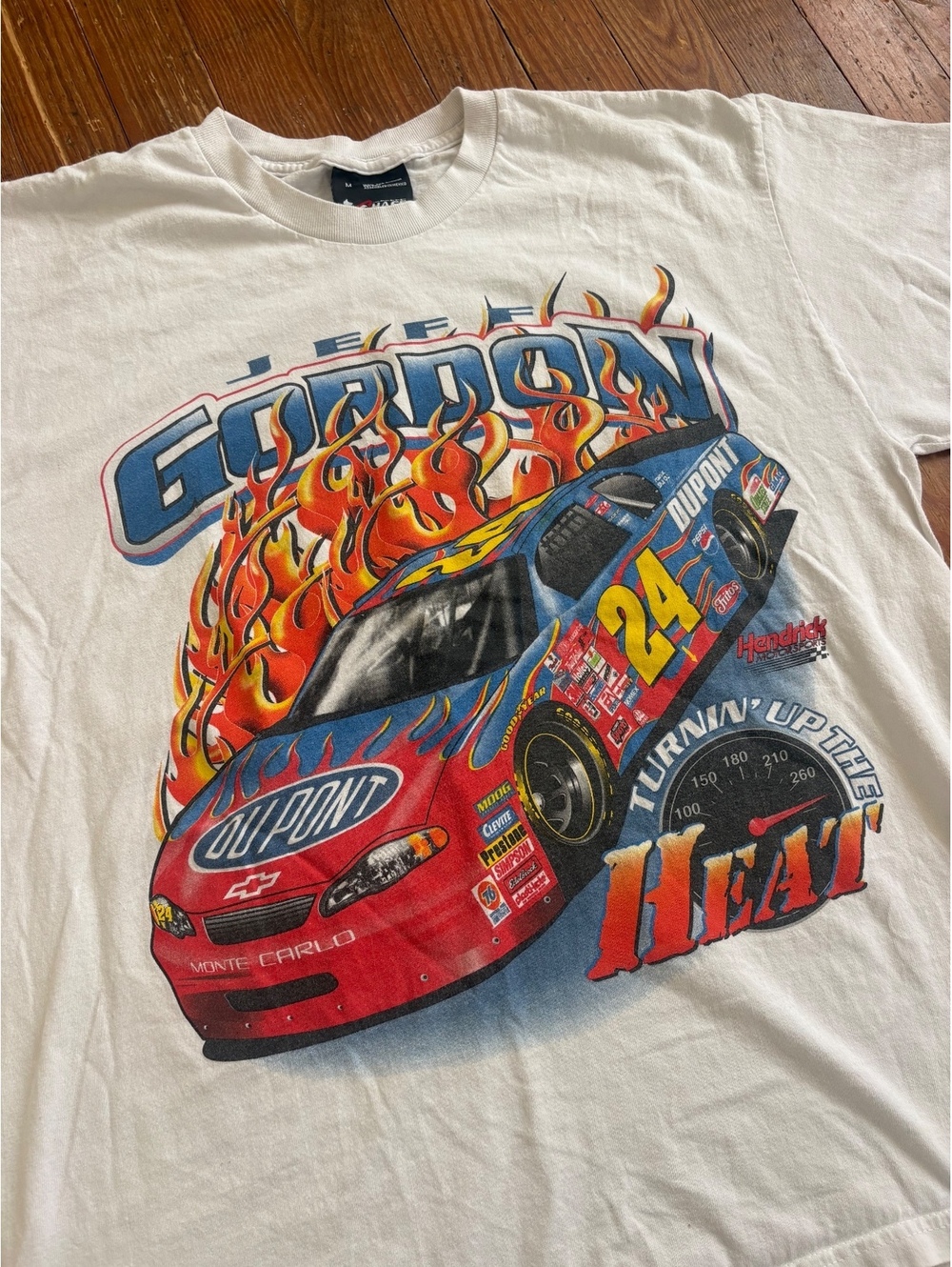Vintage Jeff Gordon NASCAR 24 Race Car Graphic T-Shirt Medium 100% Cotton